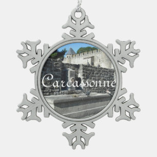 Carcassonne, Frankreich Schneeflocken Zinn-Ornament