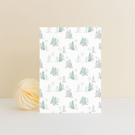 Card (10,8 x 14,2 cm) - Christmas Trees Pattern Postkarte