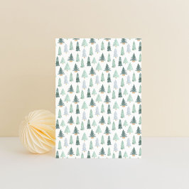 Card (10,8 x 14,2 cm) - Christmas Trees Pattern Postkarte