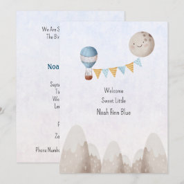 Card (12,7 x 17,8 cm) - Birth Announcement Kaart Einladung