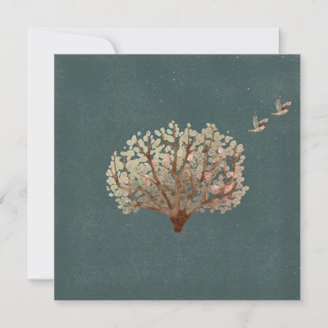 Card (13,3x13,3cm) - Tree With Birds (Vorderseite)