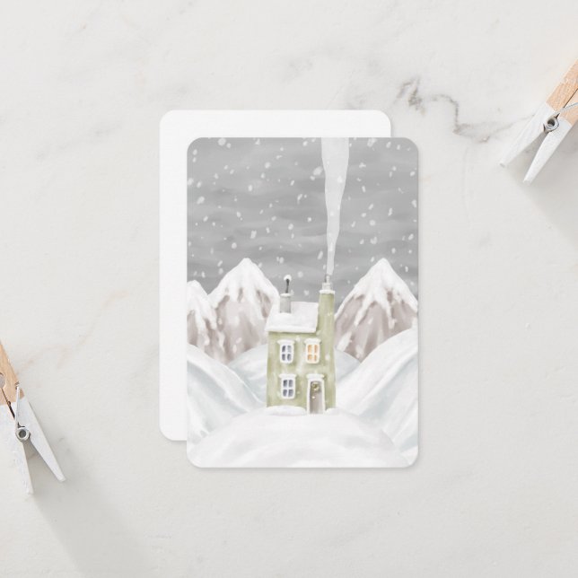Card (8,9 x 12,7 cm) - Winter Scene (Vorderseite/Rückseite Beispiel)