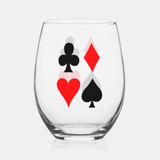 Card Anzug Design Edelglas Weinglas Ohne Stiel (Vorderseite)
