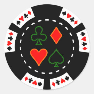 CARD-ANZUG POKER CHIP RUNDER AUFKLEBER