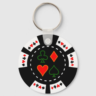 CARD-ANZUG POKER CHIP SCHLÜSSELANHÄNGER