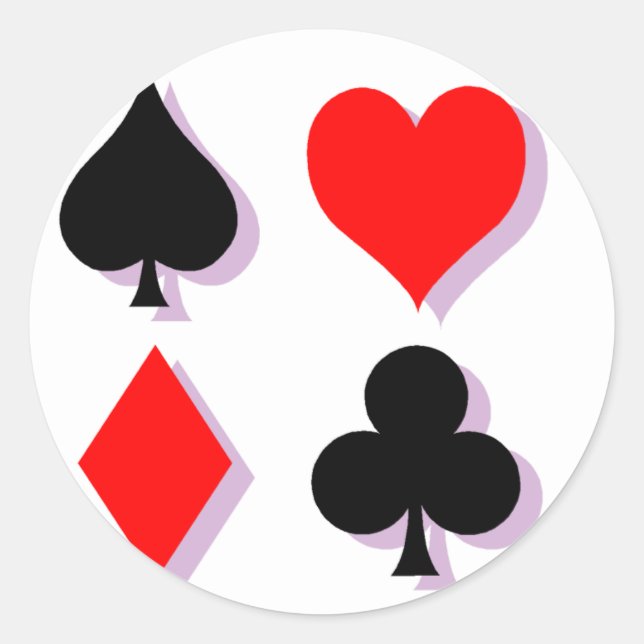 Card-Anzug Runder Aufkleber (Vorderseite)