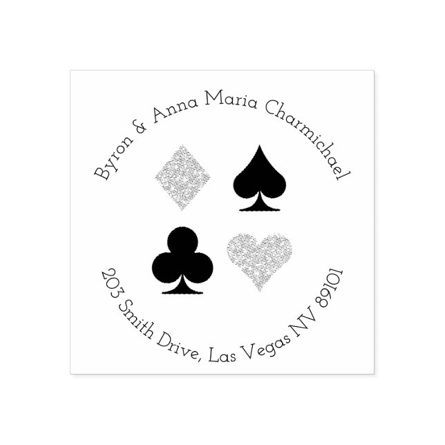 Card Anzugs Casino Benutzerdefinierte Adresse Rubb Gummistempel (Prägung)
