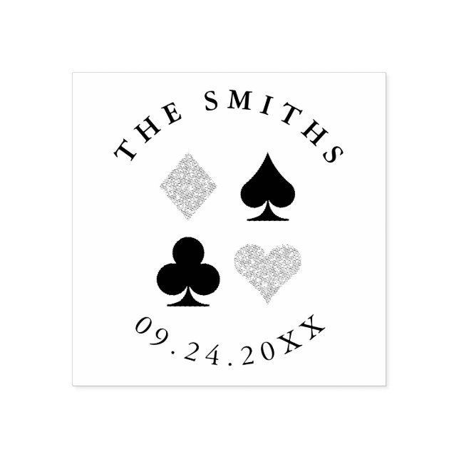 Card Anzugs Casino  Benutzerdefinierter Text Rubbe Gummistempel (Prägung)