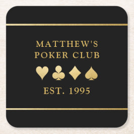 Card Club Kundenname und Anzüge Rechteckiger Pappuntersetzer