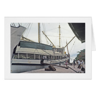 Card, Dock at Huahine, Französisch-Polynesien