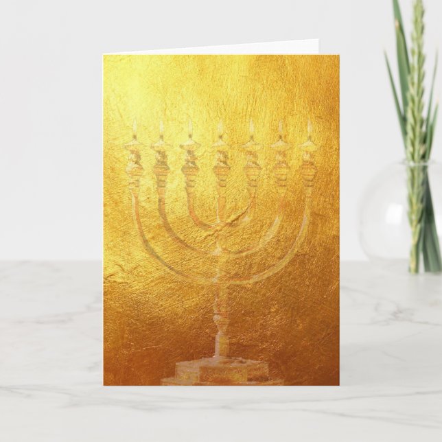 Card doré Menorah | ors | Israël | cartes (Devant)