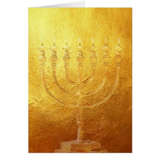 Card Golden Menorah | Gold | Israel | Karte