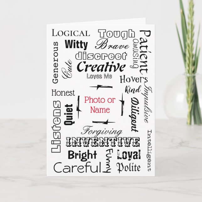 Card Gründe warum ich Ihnen die Liebe Word Cloud Karte (Vorderseite)
