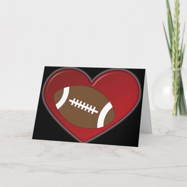 Card - Heart Football Feiertagskarte (Vorderseite)
