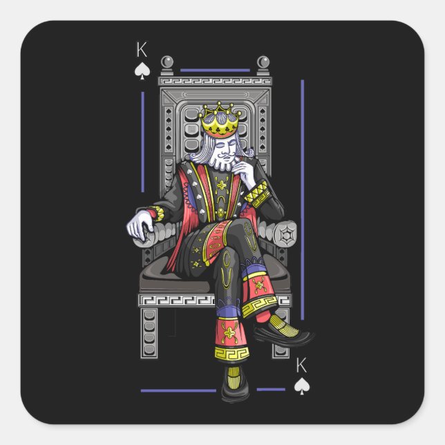 Card King Quadratischer Aufkleber (Vorderseite)