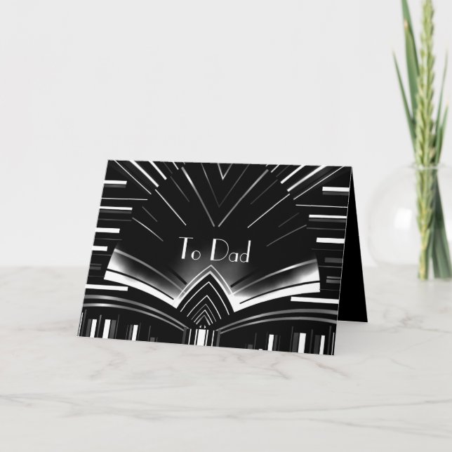 Card Mens Vater to Vater Art Deco Karte (Vorderseite)