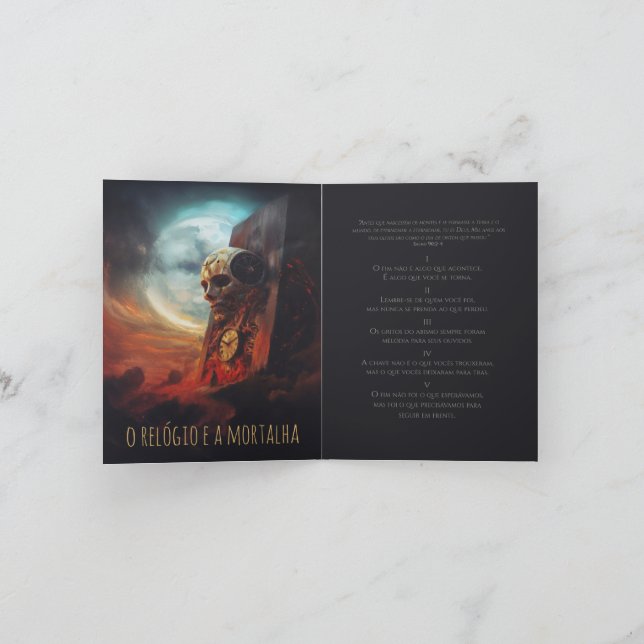 Card O Relógio e a Mortalha Ankündigung (Innenseite)