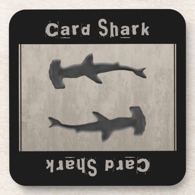 Card Shark Gray Getränkeuntersetzer (Vorderseite)