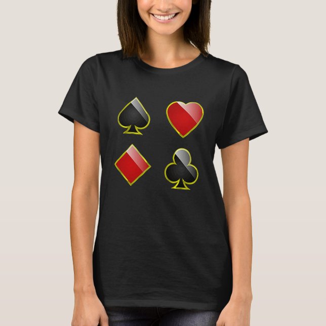 Card Suits Spades Hearts Clubs Diamonds for All Ca T-Shirt (Vorderseite)