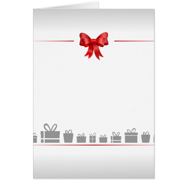 Card with bow and gifts (Vorne)