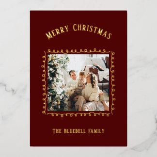 Card With Foil- Personalised Photo Merry Christmas Folieneinladung