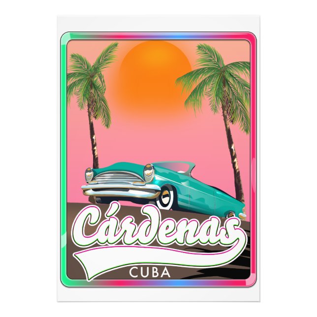 Cárdenas Cuba Vintage Reiseplakat Fotodruck (Vorne)