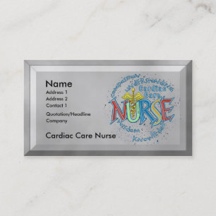 Cardiac Care Nurse Motto Visitenkarte