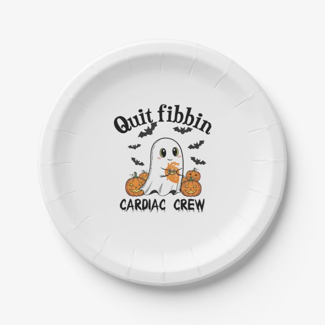 Cardiac Crew Funny Boo-Ghost Pumpkin Pappteller (Vorderseite)