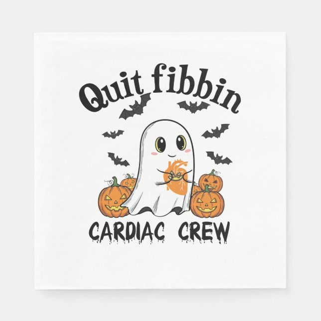 Cardiac Crew Funny Boo-Ghost Pumpkin Serviette (Vorderseite)