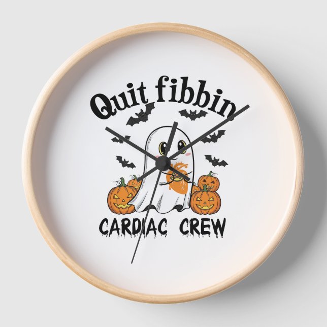 Cardiac Crew Funny Boo-Ghost Pumpkin Uhr (Vorderseite)