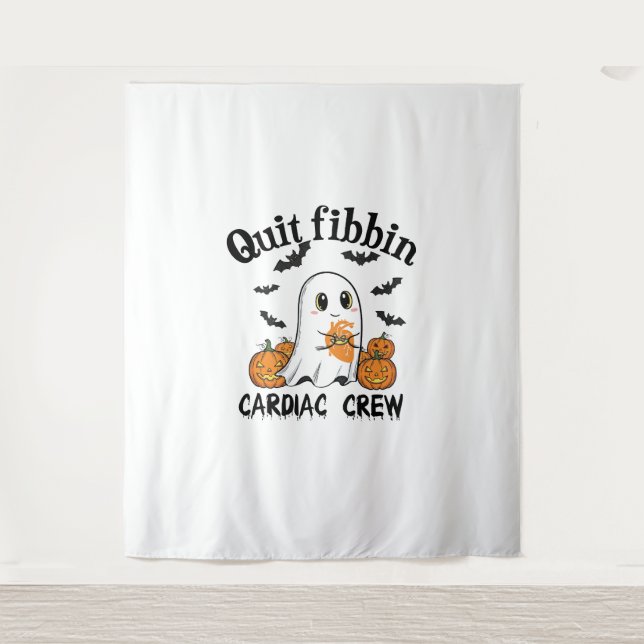 Cardiac Crew Funny Boo-Ghost Pumpkin Wandteppich (Vorderseite)