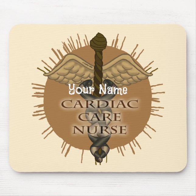 Cardiac Nurse Caduceus mousepad (Vorne)
