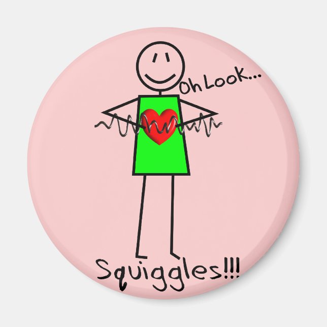 Cardiac Nurse gibt Stick Person Design V-Fib Magnet (Vorne)