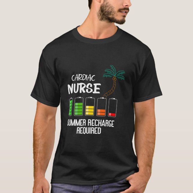 Cardiac Nurse Summer Vacation Recharge Nurse T-Shirt (Vorderseite)