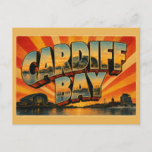 Cardiff Bay Wales Vintage Reise Kunst