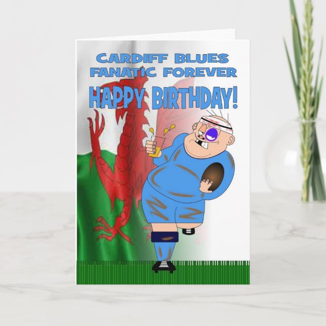 Cardiff-Blues-Fanatiker-für immer Karte (Vorderseite)