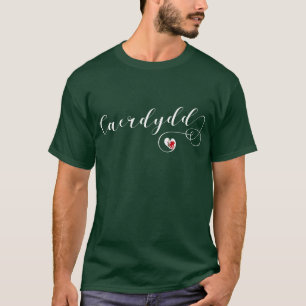 Cardiff Flag in a Heart, Wales, Caerdydd T-Shirt