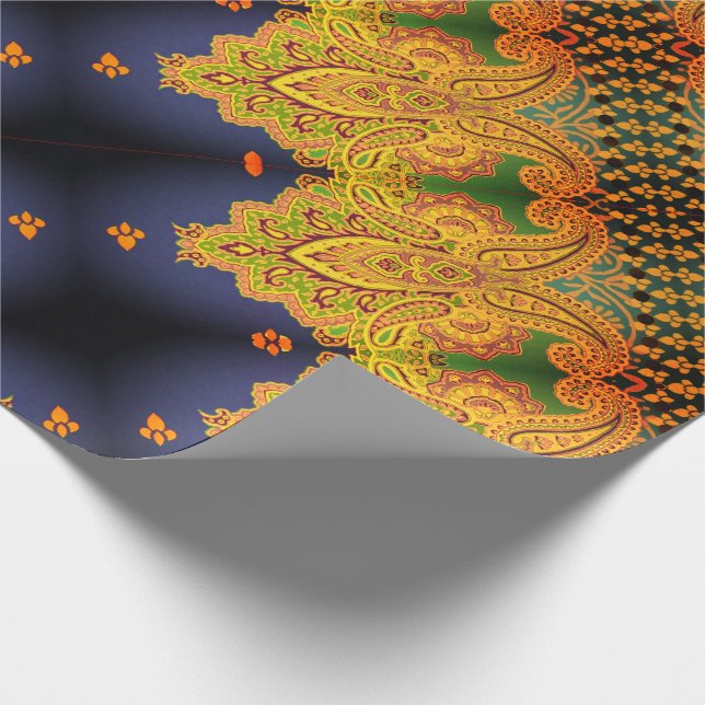 Cardiff Paisley Sangria Geschenkpapier (Ecke)