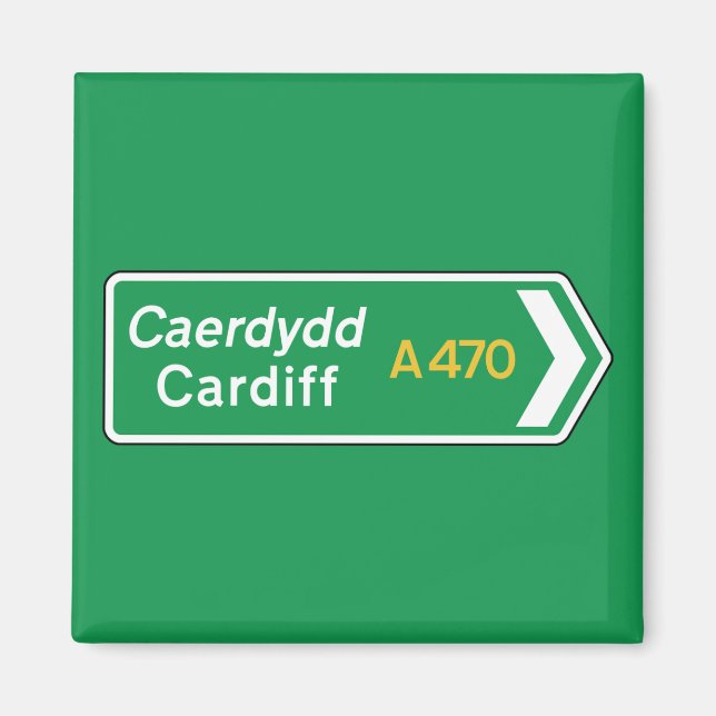 Cardiff, UK Road Sign Magnet (Vorne)