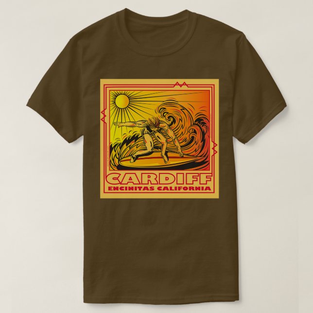 CARDIFF VOM MEER ENCINITAS KALIFORNIEN SURFEN T-Shirt (Design vorne)