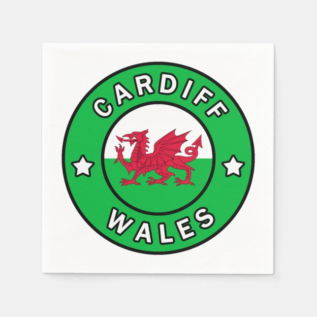 Cardiff Wales Serviette (Vorderseite)