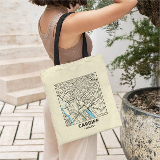 Cardiff, Wales Stadtplan-Tasche Tragetasche