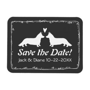 Cardigan Corgis Wedding Save the Date Magnet