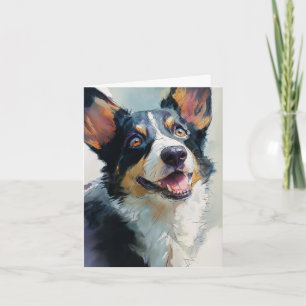 Cardigan Welsh Corgi Aquarell Karte