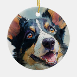 Cardigan Welsh Corgi Aquarell Keramik Ornament