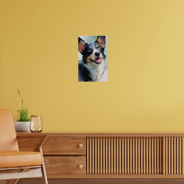 Cardigan Welsh Corgi Aquarell Poster (Wohnzimmer 2)