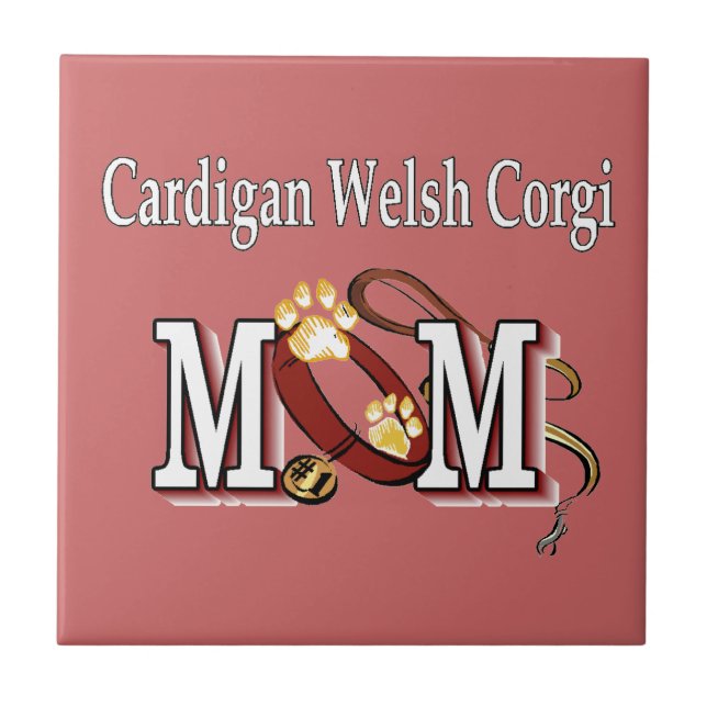 Cardigan Welsh Corgi Dog MAMA Fliese (Vorderseite)