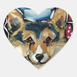 Cardigan Welsh Corgi Herz-Aufkleber