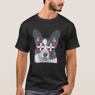 Cardigan Welsh Corgi Hund Dominikanische Flagge So T-Shirt
