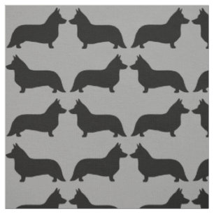 Cardigan Welsh Corgi Hund Silhouetten Muster Stoff